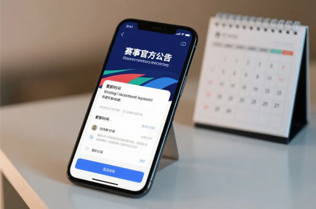 手机屏幕上显示赛事官方公告与更新时间